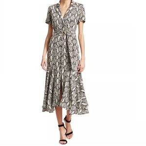 A.L.C. Midi Shirtdress Clarkson Snakeskin Print Dredd Silk Belted Womens Size 6